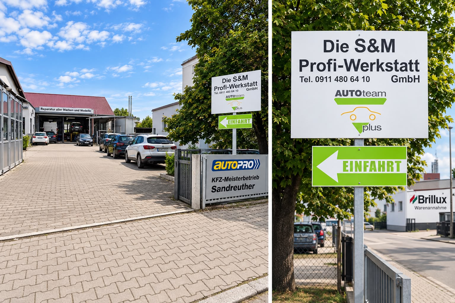 Einfahrt zur S&M Profi-Werkstatt